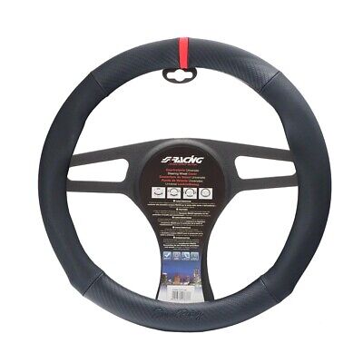 Coprivolante Race Carbon look Ecopelle nera con inserti per volanti diametro