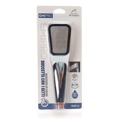 Cornetta Soffione Doccia Forma Rettangolare 6x8cm ad Alta Pressione Getto Fisso