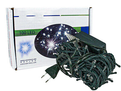 Luci Per Natale Catena 100 Led 9M Colore Bianco Caldo Giallo IP44 Lucciole Per