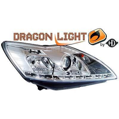 Coppia fari fanali anteriori TUNING FOCUS 08-11 chrome, con Dayline DRL