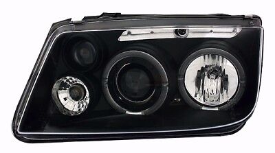 Coppia Fari Fanali Anteriori tuning Bora Neri Angel Eyes H1/H1/H3