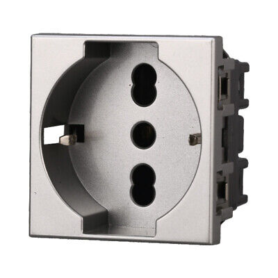 ETTROIT Presa Schuko 2P+T 16A Colore Grigio Compatibile Con Bticino Axolute
