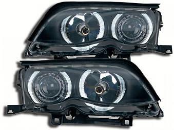 Coppia Fari Fanali Anteriori Tuning Angel Eyes serie 3 Coupe E46 01-03 crom