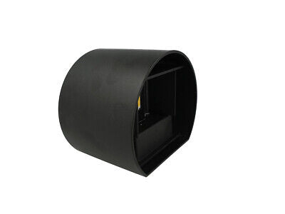 Applique Led Da Parete Bryana 6W 3000K Carcassa Nera Circolare IP65 Doppio