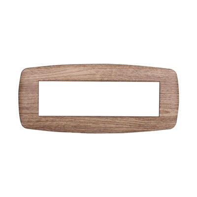 ETTROIT Placca Slim Serie Space 7P Colore Legno Chiaro Compatibile Con Bticino