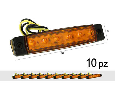 10 Pezzi Fanali Laterali Led 24V 12V Colore Arancione Per Luce Ingombro Cortesi