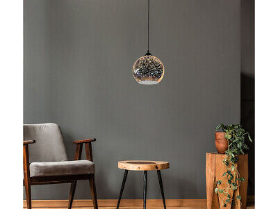Lampadario Led a Sospensione Campana in Vetro Colore Cromo Specchio con Effetto