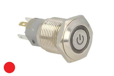 Interruttore Bilanciere Rotondo 5 Pin Acciaio Inossidabile Con Spia Led Rosso 1