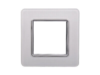 ETTROIT Placca In Vetro Serie Starlight 2P Colore Bianco Compatibile Con Vimar