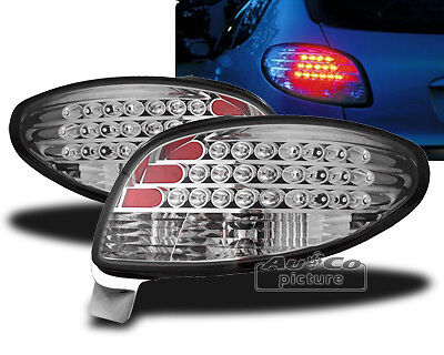 Coppia fari fanali posteriori TUNING 206 98-05 3/5 porte LED CROMATI
