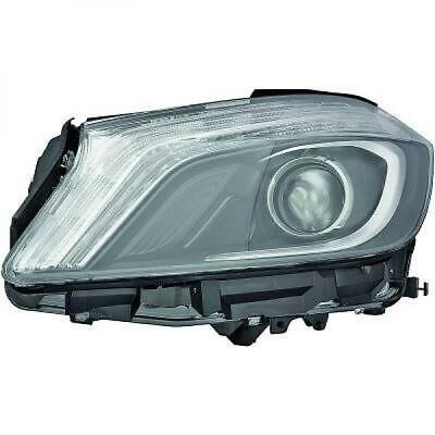 Faro anteriore bixenon sx ClasseA W176 12-16 HELLA curva e freccia LED