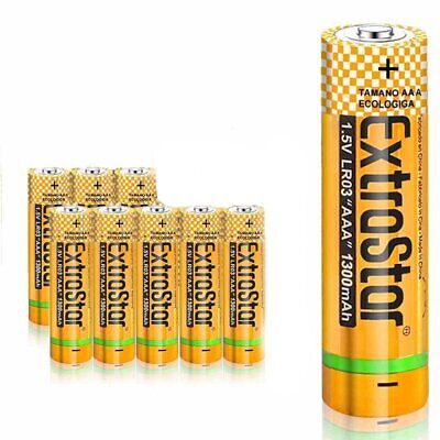 8 pezzi Pila Batteria LR03 AAA Mini Stilo 1,5V 1300mAh MN2400 Alcalina Extrastar