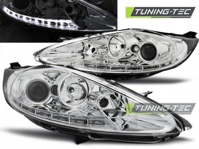 Coppia Fari Fanali Anterior Tuning FIESTA MK7 08.2008   09.2012 DAYLIGHT Cromato