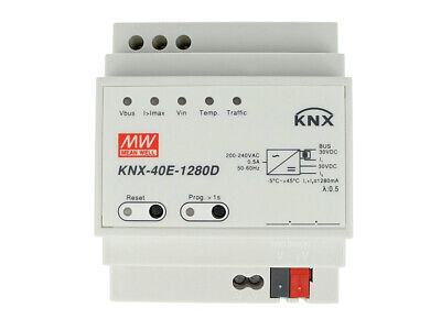 MeanWell KNX-40E-1280D Alimentatore KNX Con Funzione Diagnosi 30V 1280 mA 38,4W