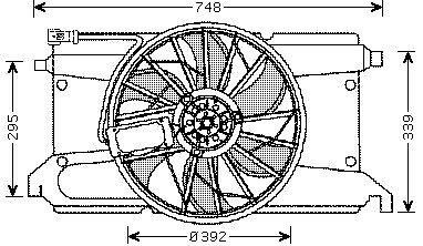 Elettroventola completa 3 03-08 1.4i-1.6i-16V 62+77kw+/-AC