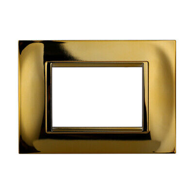 ETTROIT Placca Plastica Quadrata Serie Space 3P Colore Oro Lucido Compatibile
