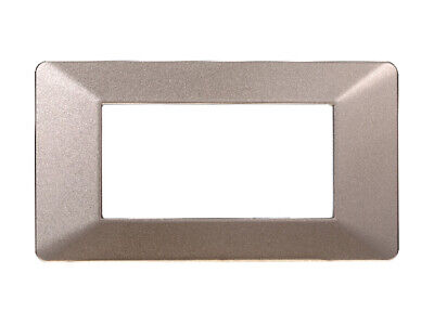 ETTROIT Placca Plastica Serie Starlight 4P Colore Bronzo Compatibile Con Vimar