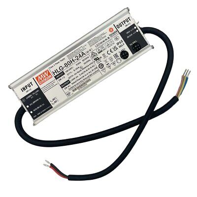 MeanWell HLG-80H-24A Alimentatore Led Driver CV CC IP67 80W 24V 3,4A Input 220V
