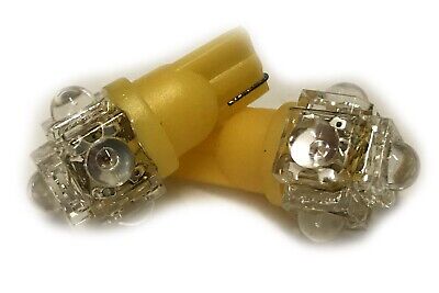 Coppia 2 Lampade Led T10 Con 5 F5 Flux Colore Giallo Yellow 12V 0,2W <p>
