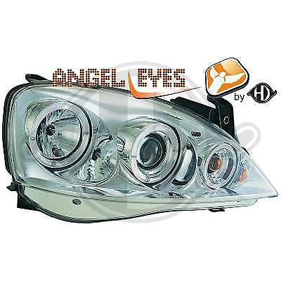 Coppia Fari Fanali Tuning CORSA C 11.00 - 09.06 ANGEL EYES Cromato