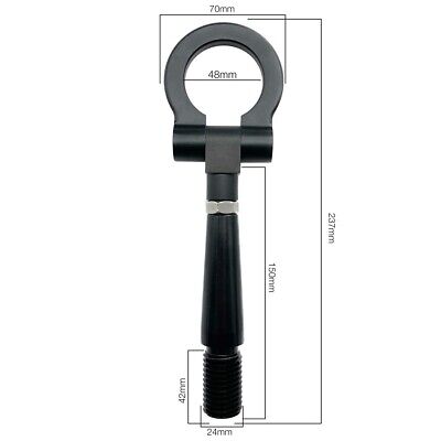 Gancio traino nero Filetto diam.24mm lunghezza perno 150mm totale 237mm peso