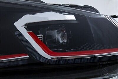 Coppia Fari Fanali Tuning Golf 6 VI 2008-2013 Stile Facelift 7.5 GTI H7 LED