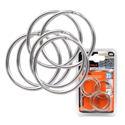 Kit 6 Pezzi Anello Portachiavi in Metallo 35 millimetri <ul><li>Organizza