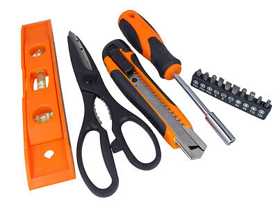 Kit Cacciaviti Da 14 Pezzi Con Punte CR-V Taglierino Forbici Livella Magnetica