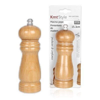 Macinapepe In Legno Macina Pepe e Sale Colore Beige 15,3cm <ul><li>Macinapepe