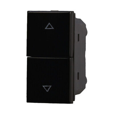 ETTROIT Pulsante Doppio Saliscendi 1P+1P 16A Colore Nero Compatibile Con