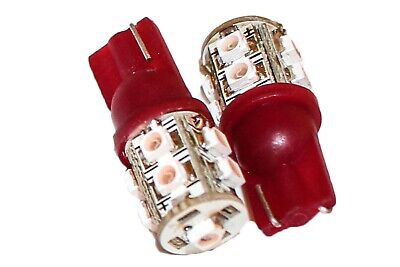 Coppia 2 Lampade Led T10 Con 9 Smd 3528 Colore Rosso Red 12V 1W <p> Attacco:T10