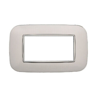 ETTROIT Placca Orbis Serie Moon 4P Colore Bianco Compatibile Con Bticino