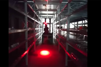 Lampada Faretto Led Per Carrelli Elevatori Muletti Luci Rosso 9V-60V 20W