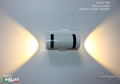 Applique Led Da Parete Modello Monique Italian Design Moderna 6W Doppio Illumin