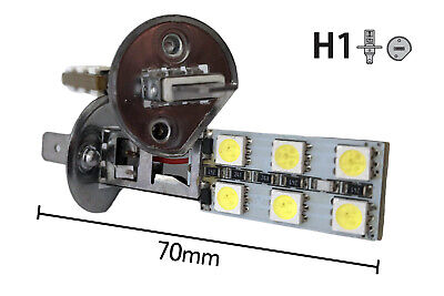 COPPIA Lampada Led H1 12 SMD 5050 Luci Fendinebbia Bianco Freddo 6000K 12V 2W