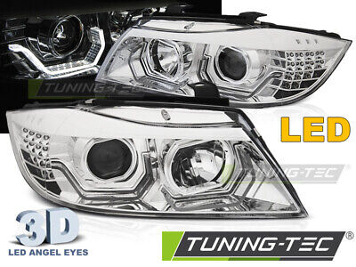 HEADLIGHTS ANGEL EYES LED 3D CHROME fits E90/E91 05-08