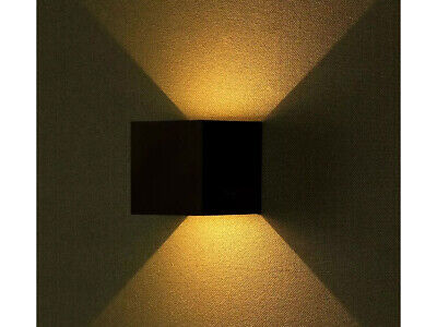 Applique Led Quadrata Da Parete 12W 3000K Carcassa Nera IP54 Doppio