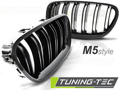 Coppia Griglie Calandra anteriore Tuning F10 F11 2010 > M5 LOOK Nero Lucido
