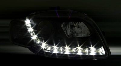 Coppia set fari fanali a LED dayline per A4 B7 11.2004 >11.2007 nero