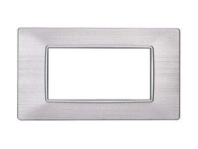ETTROIT Placca Plastica Serie Starlight 4P Colore Silver Satinato Compatibile