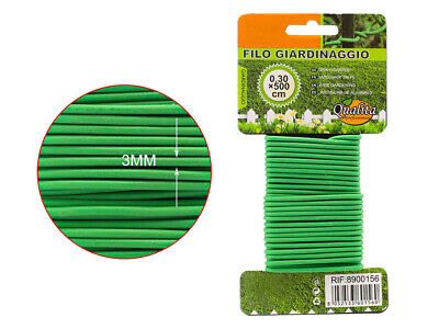5 Metri Filo di Ferro da Giardinaggio Rivestito Gommato Verde Diametro 3mm <ul>