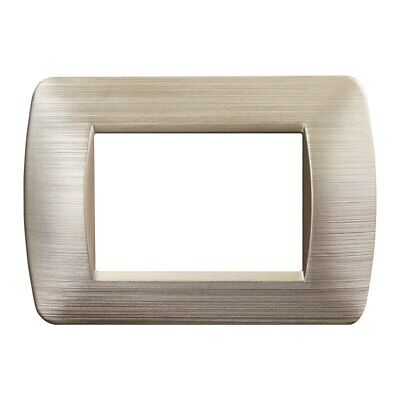 ETTROIT Placca Plastica Serie Space 3P Colore Oro Satinato Compatibile Con