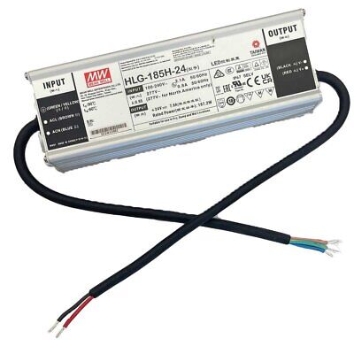Meanwell HLG-185H-24 Alimentatore Led Driver CC CV 185W 24V 7,8A IP67 Input