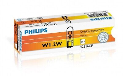 LOTTO DI 10 PEZZI Philips W1,2W - W2,3W W2W WBT5 12V1.2W W2x4,6d CP