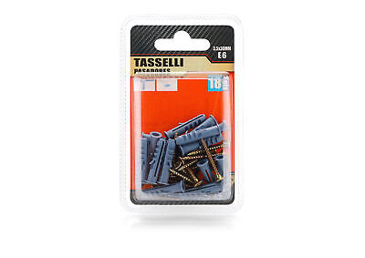 Kit 18 pcs Tasselli &Oslash;6x30mm Con Viti 3,5x30mm <ul><li>Kit Ø6x30mm
