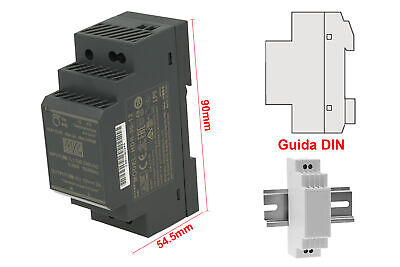 MeanWell HDR-30-12 Trasformatore Rotaia Industriale 12V 24W 2A Barra Guida DIN