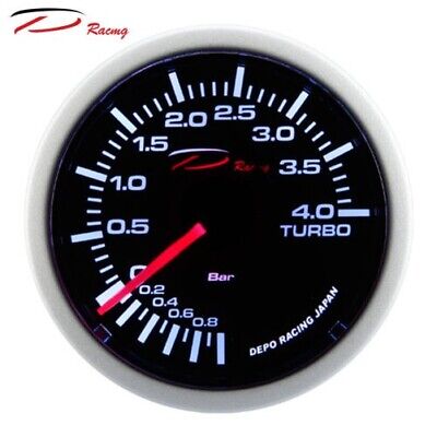 Calibrador de Presión Herramienta 52mm Depo Turbo -1 + 4 BAR Negro Mecánico Humo