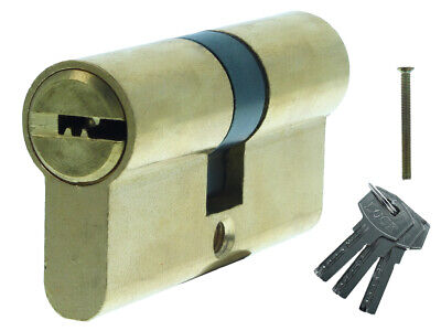 Cilindro Serratura 60mm In Ottone Con 3 Chiavi Per Porte <ul><li>Doppio