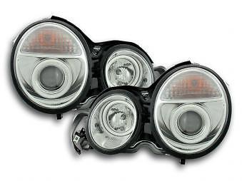Coppia Fari Fanali Anteriori Tuning classe E W210 95-98 cromato