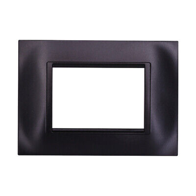 ETTROIT Placca Plastica Quadrata Serie Space 3P Colore Nero Compatibile Con
